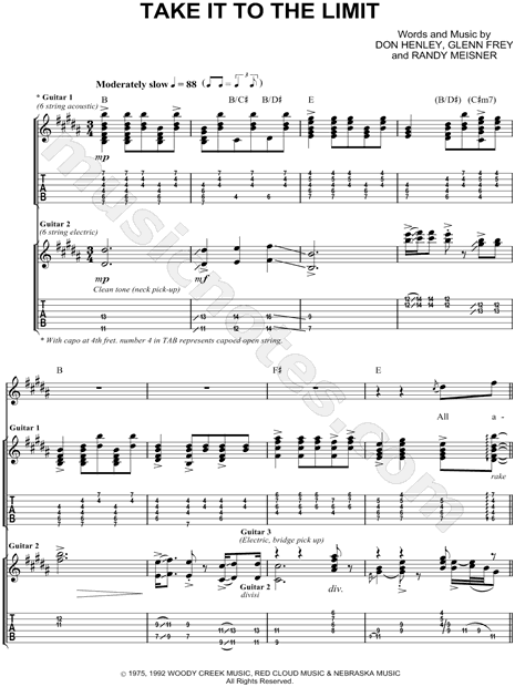 Get Over It" Sheet Music by Eagles for Guitar Tab/Vocal