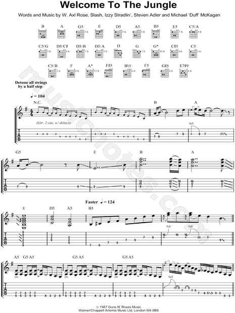 welcome to the jungle guitar pro tab download