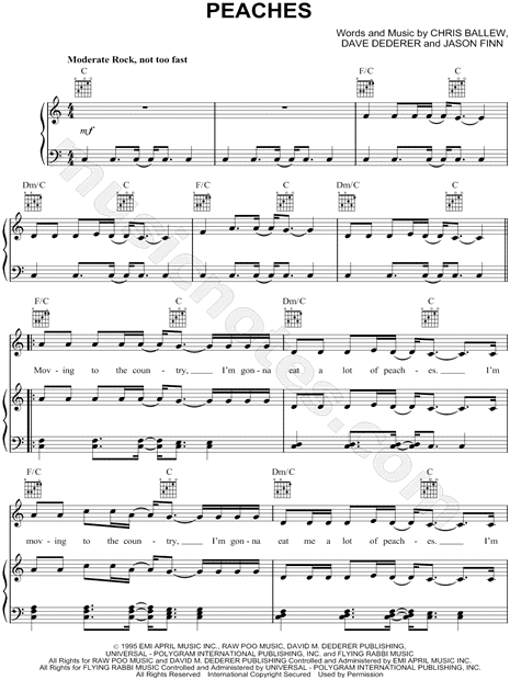 Peaches - Piano - Digital Sheet Music