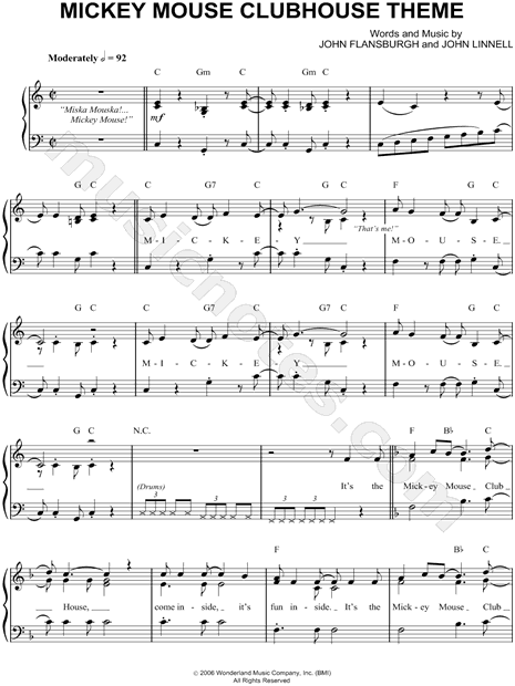 Christina Mickey Mouse Clubhouse Theme Sheet Music (Piano Solo) in Ab  Major - Download & Print - SKU: MN0197866