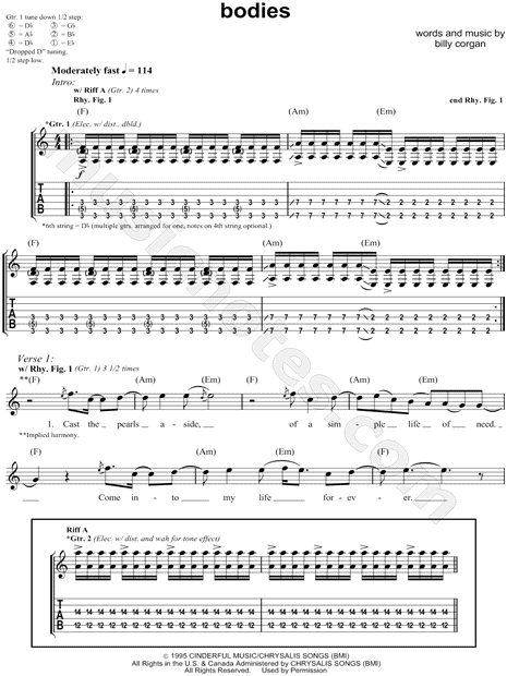 Dead Bodies Everywhere" Sheet Music by Korn for Guitar Tab/Vocal -  Sheet Music Now