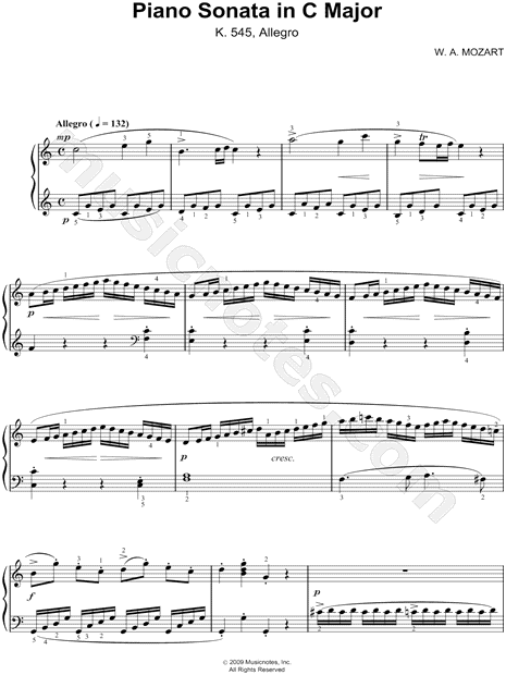 Piano Sonata in C Major, K. 545: I. Allegro