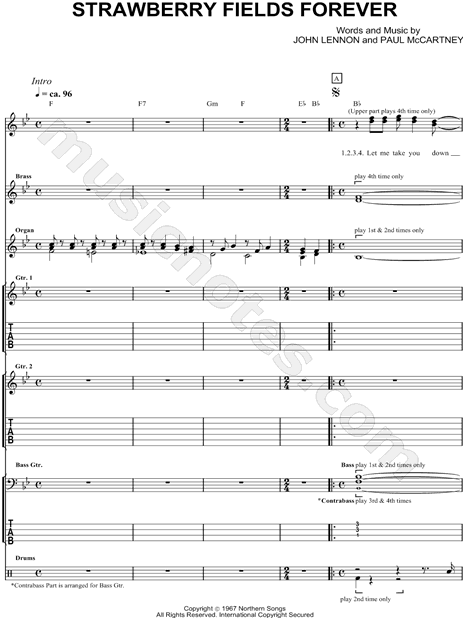 Strawberry Fields Forever - Lead Guitar - Music by the Measures