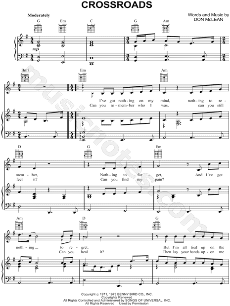 Cross Road Blues (Crossroads) sheet music (intermediate) for guitar solo  (lead sheet)