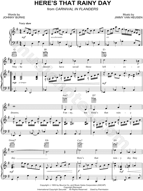 Rainy Day sheet music for voice, piano or guitar (PDF)