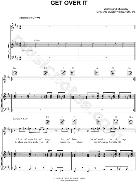 OK Go Get Over It Sheet Music in B Minor - Download & Print - SKU:  MN0086134