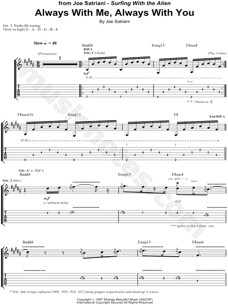 Always With Me, Always With You - Joe Satriani (guitar lesson) 