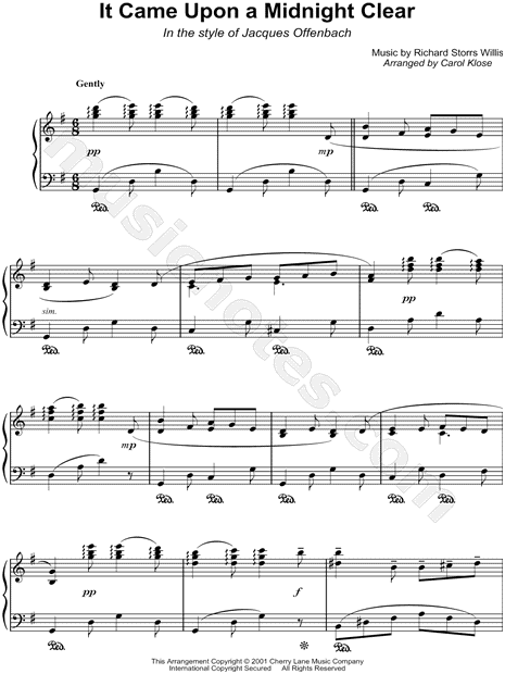 It Came Upon a Midnight Clear - In the style of Jacques Offenbach