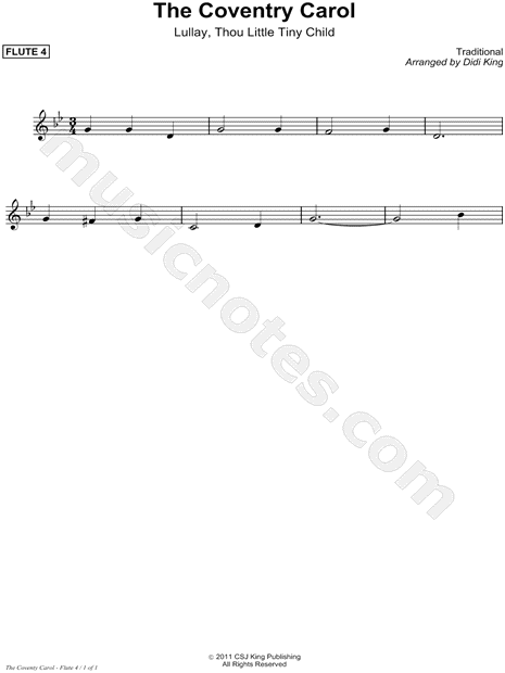 The Coventry Carol - Flute 4