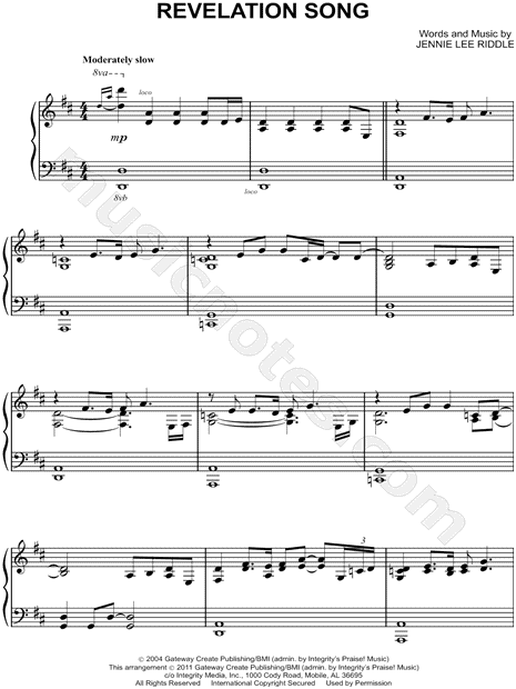 Revelation Song Sheet Music; Transposable Sheet Music - Download & Print