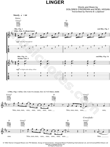 Zombie - The Cranberries - Guitar chords and tabs