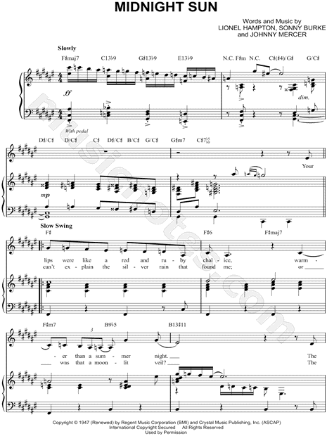 Under Midnight Sun (Gratulation from Frosoblomster) - Sheet Music