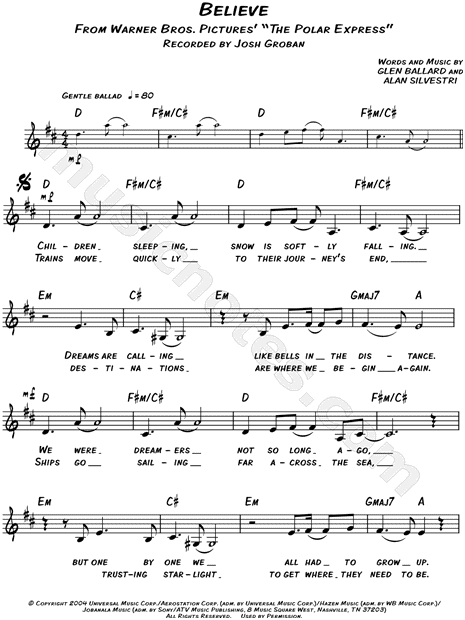 Bow Belinda  Free Sheet Music (Lead Sheet) 