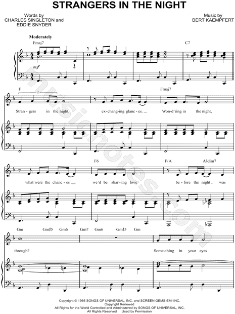 Strangers In The Night Sheet Music (Piano)