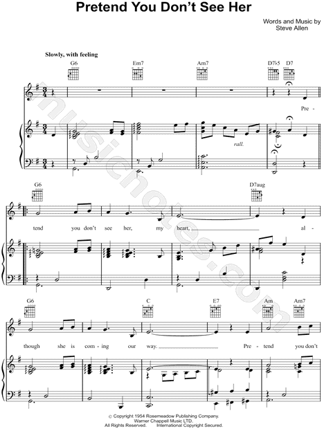 Pretending sheet music for piano solo (PDF-interactive)