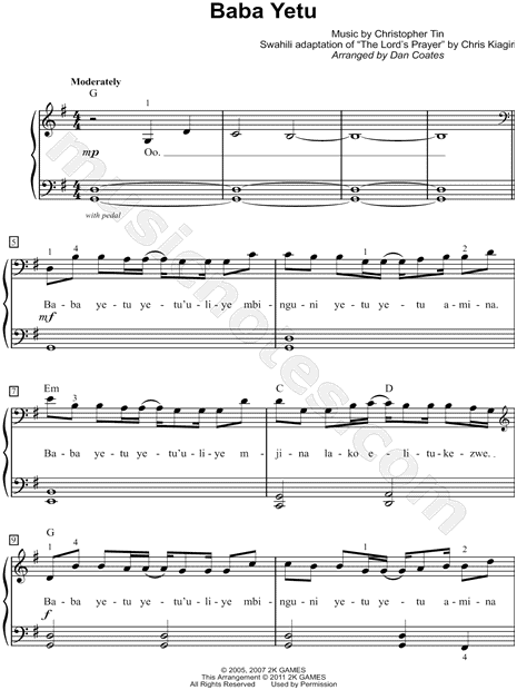 Baba Yetu (From The Video Game Civilization Iv) - Choral Satb