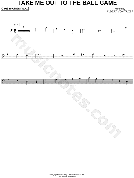 Take Me Out to the Ball Game - Bass Clef Instrument