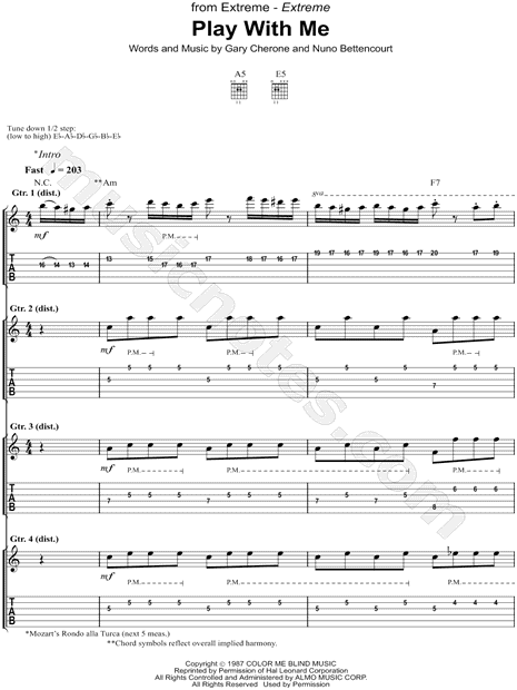 Extreme Play With Me Guitar Tab in C Major - Download & Print - SKU:  MN0106136