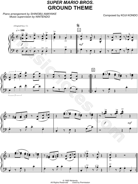 Super Mario Theme Sheet music for Piano (Solo)