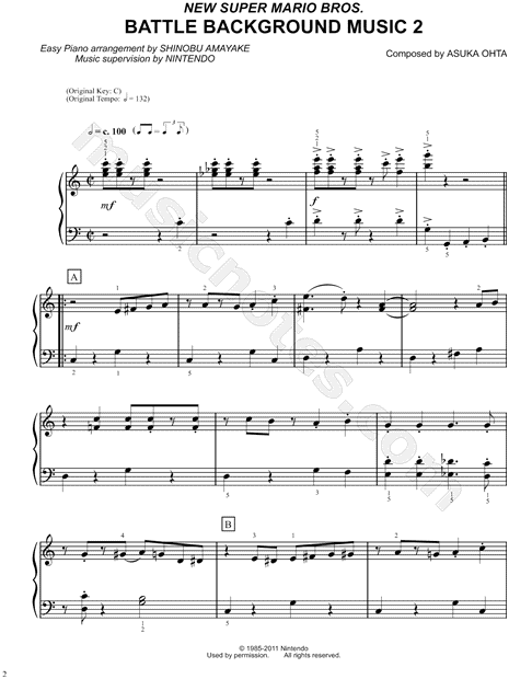 New Super Mario Bros. Wii Game Over: Piano: Nintendo® - Digital Sheet Music  Download