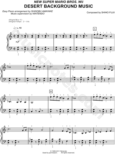 Peach's Castle - New Super Mario Bros. Wii Sheet music for Piano