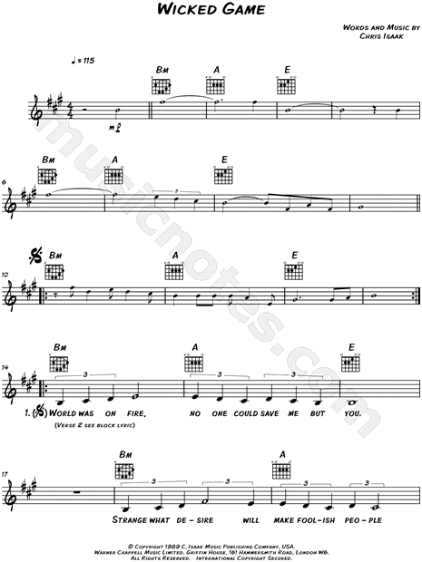 Wicked Game by Chris Isaak - How to Play Guitar Chords 