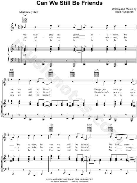 Todd Rundgren - Can't We Still Be Friends?, PDF, Musical Notation