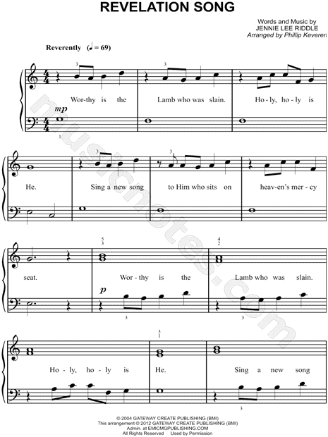 Revelation Song Sheet Music PDF (Jennie Riddle) - PraiseCharts