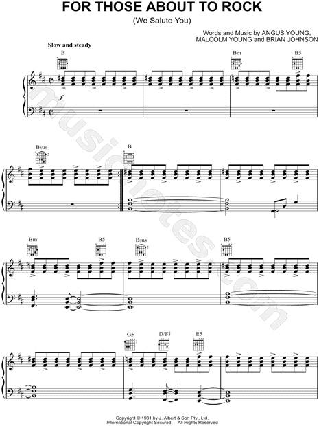 Persona con experiencia Recientemente naranja AC/DC "For Those About To Rock" Sheet Music in B Minor - Download & Print - SKU: MN0114904 Persona con experiencia Recientemente naranja AC/DC "For Those About To Rock" Sheet Music in B Minor - Download & Print - SKU: MN0114904