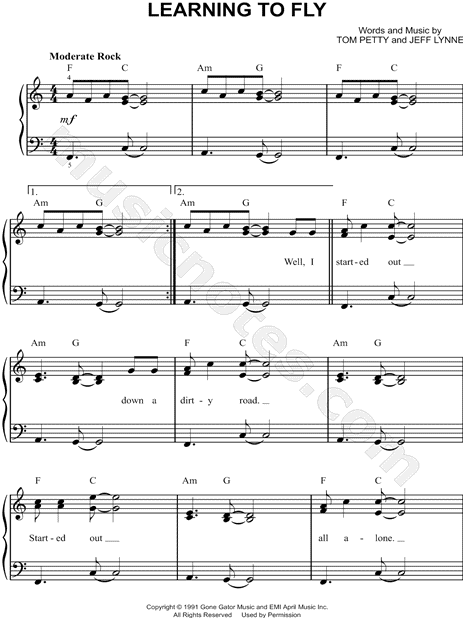 Print and Download Learning To Fly Sheet Music; Sheet Music