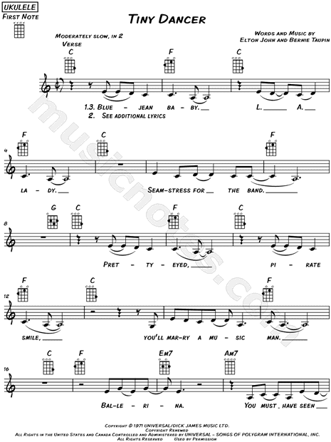 Elton John - Tiny Dancer, PDF, American Songs