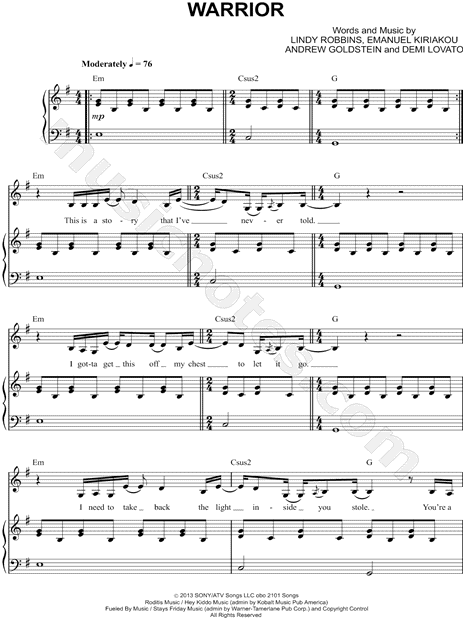 Free Two Pieces by Demi Lovato sheet music