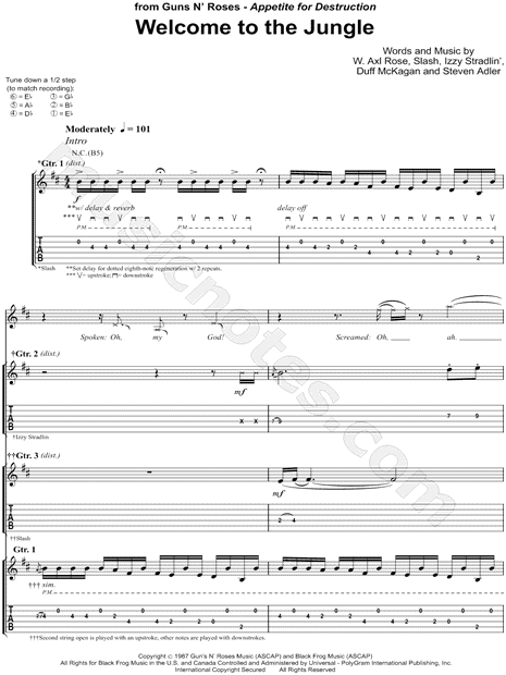Guns N' Roses - Welcome To The Jungle (lyrics) Acordes - Chordify