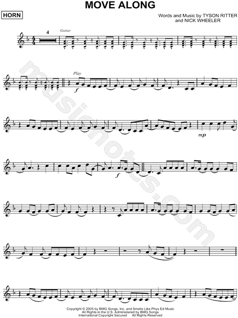 Move Along by The All-American Rejects - Guitar Lead Sheet - Guitar  Instructor