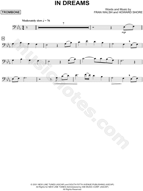 In Dreams From The Fellowship of the Ring - Download Sheet Music PDF