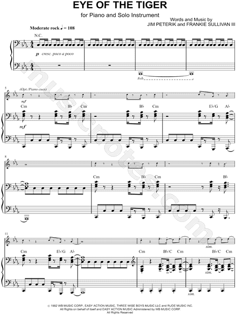 EYE OF THE TIGER Piano Sheet music