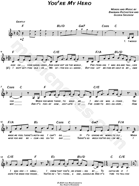 My Hero sheet music for voice, piano or guitar (PDF-interactive)