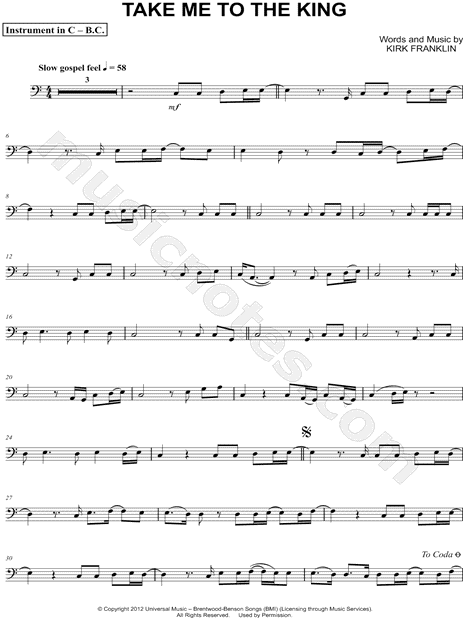 Take Me to the King - Bass Clef Instrument