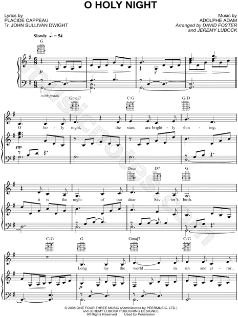 O Holy Night sheet music for voice and piano (PDF-interactive)