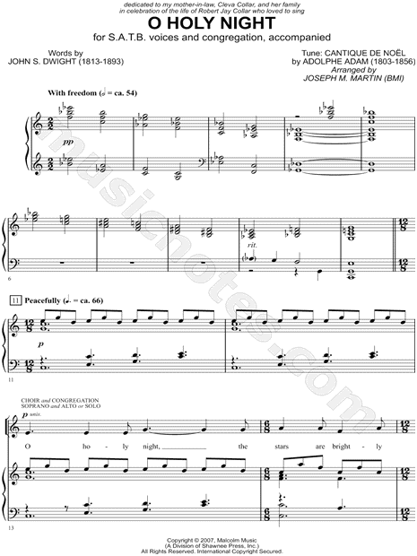 O Holy Night - SATB Sheet music for Soprano, Alto, Baritone (Choral)