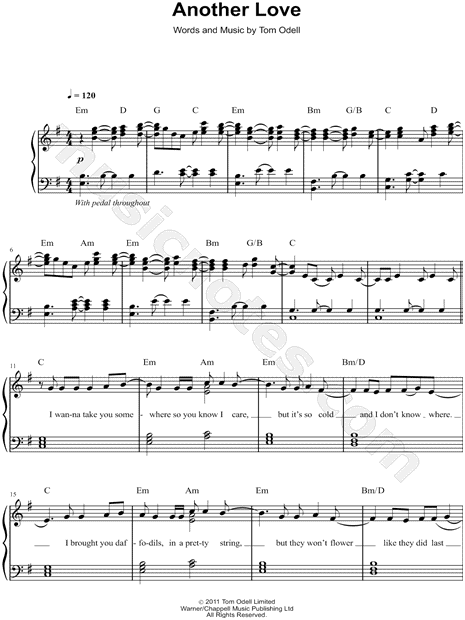 Another love – Tom Odell - Partitura - Flauta Sheet music for Flute (Solo)