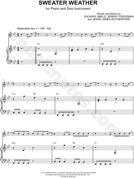 Sweater Weather - The Neighbourhood Sheet music for Piano (Solo)