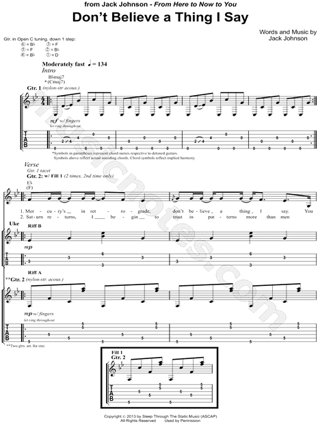 Jetpacks Was Yes! (Guitar Tab) - Print Sheet Music Now