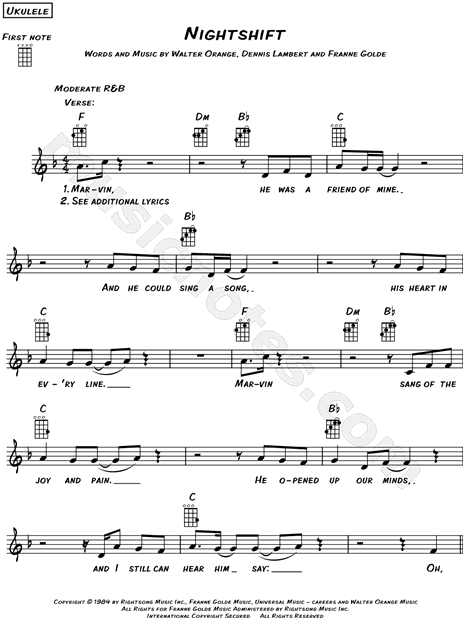 Commodores Nightshift Sheet Music in G Major (transposable) - Download &  Print - SKU: MN0074914