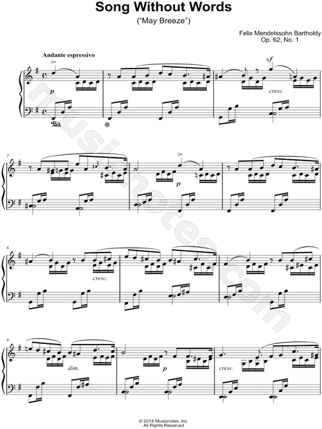 Songs Without Words, No. 1: May Breeze