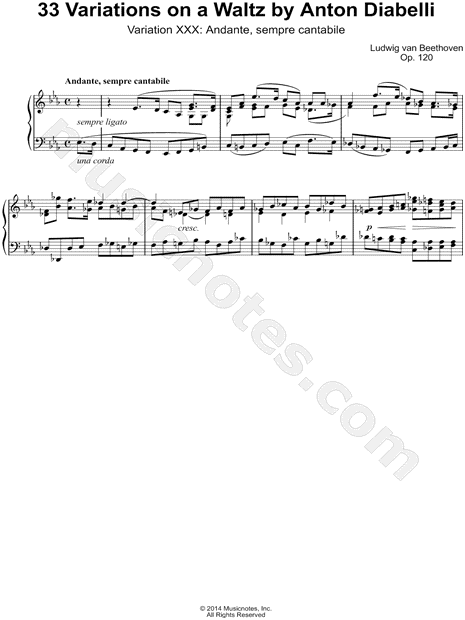 33 Variations on a Waltz By Anton Diabelli, Variation XXX: Andante, sempre cantabile