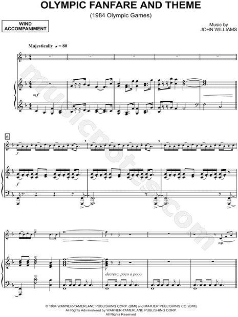 Download Olympic Fanfare And Theme Sheet Music By John Williams