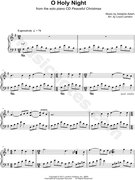 Oh, Holy Night in G Major Sheet music for Piano (Solo)