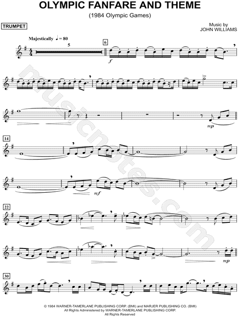 Olympic Fanfare and Theme - Trumpet