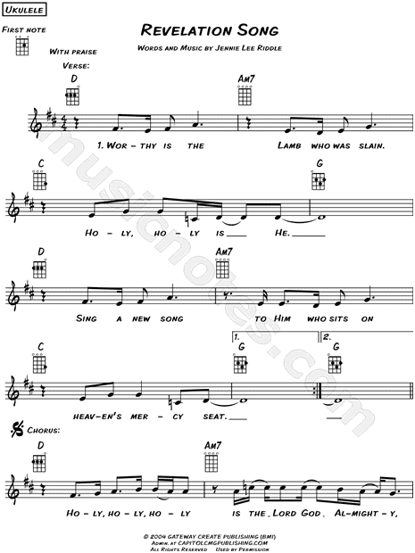 Revelation Song by Jennie Lee Riddle - Guitar - Digital Sheet